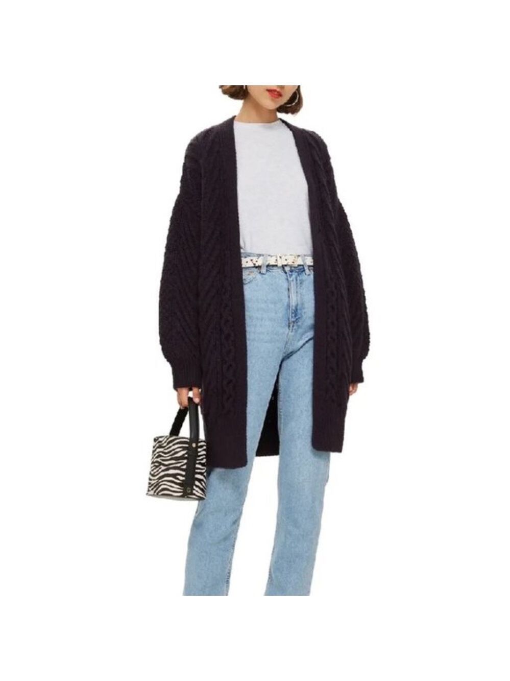 Topshop Long Open Front Cardi